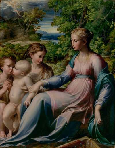 Vaftizci Yahya ve Mecdelli Meryem ile Bakire ve Çocuk by Parmigianino