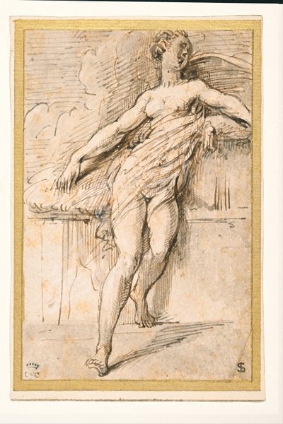 uzanmış kadın figürü by Parmigianino