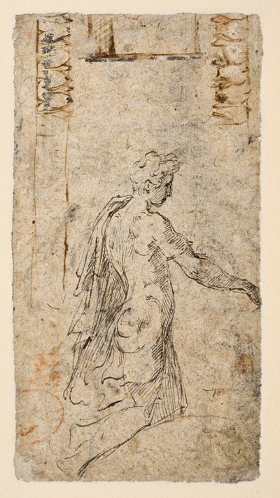 Diz çökmüş genç bir adamın çalışması (verso) by Parmigianino