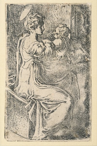 bakire ve çocuk by Parmigianino