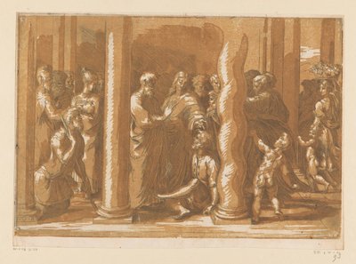 Aziz Peter ve John bir felçliyi iyileştiriyor by Parmigianino (attributed to)