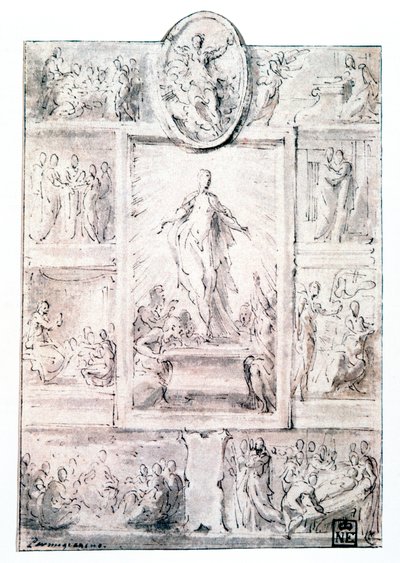 Kompozisyon Kroki, c1513-1540 by Parmigianino