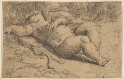 Aşk Tanrısı Uyuyan, 16. yüzyıl. by Parmigianino