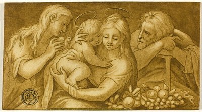 Mary Magdalene ile Kutsal Aile by Parmigianino