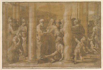 Aziz Peter ve John Hastaları iyileştiriyor, 16. yüzyılın başlarında. by Parmigianino