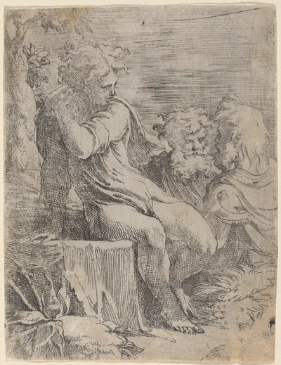 Oğlan ve İki Yaşlı Adam by Parmigianino