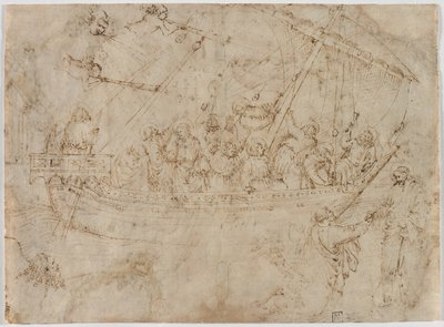 Navicella recto Gemilerin İki Çizimi verso, c. 1410