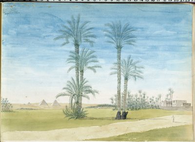 Mısır: “” Gyze Piramitleri (Guizeh, Guiseh, Giza) Pascal Coste (1787-1879) tarafından Çizimi Akdeniz Arkeoloji Müzesi, Marsilya by Pascal Xavier (after) Coste