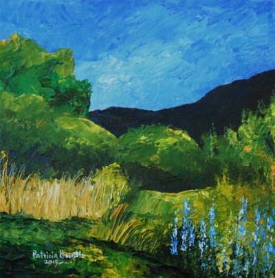 Mavi Acı Bakla, 2015 (tuval üzerine akrilik) by Patricia Brintle