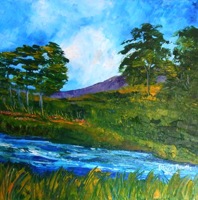 Ruisseau pres de Marmelade, 2016 (tuval üzerine akrilik) by Patricia Brintle