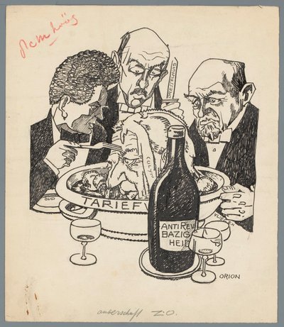 Colijn ve Tarife Yasası Buzağı Başı (nesne üzerindeki başlık) by Patricq Kroon (signed by artist)