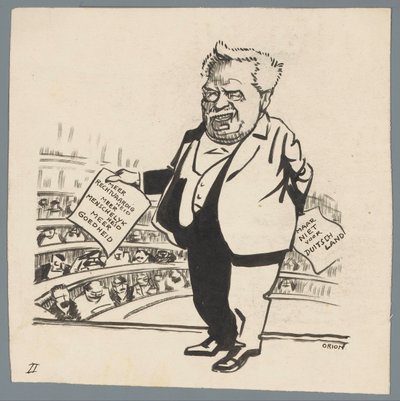 Almanya'ya katı muamele Daha fazla adalet Daha fazla insanlık Daha fazla iyilik / Almanya için değil (nesne üzerine başlık) by Patricq Kroon (signed by artist)