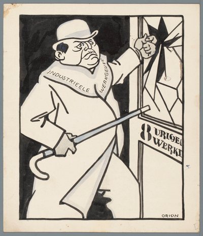 İşverenler ve sekiz saatlik işgünü by Patricq Kroon (signed by artist)