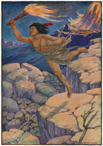 Eve giden yolda vurdu (renkli lito) by Patten Wilson