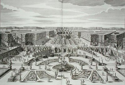 The Great Cascade of the Princely Pleasure Palace and Gardens, Berlin, Karl Remshard (1678-1735) tarafından oyulmuş, c.1711-16 yayınlandı (gravür) by Paul Decker
