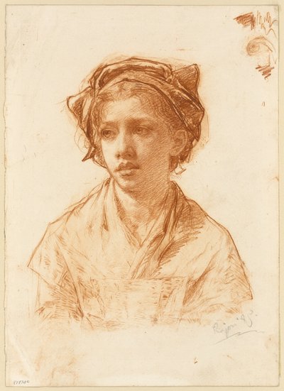 Köylü Kızı Büstü by Paul Adolphe Rajon