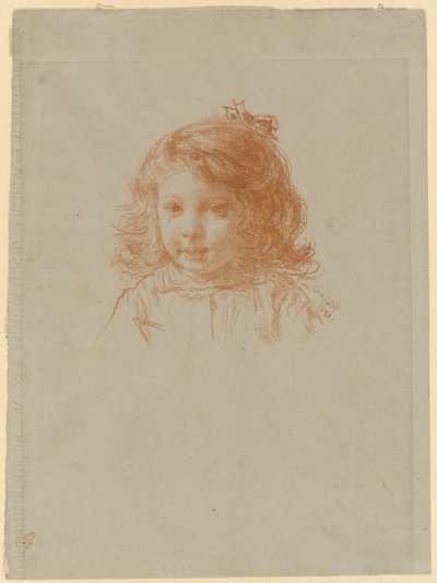 Genç Kız Büstü (rekto); Bir Genç Kızın Profili (verso) by Paul Adolphe Rajon