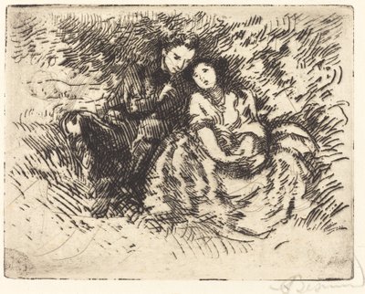 Amorous Conversation Conversation Amoreuse, 1913. by Paul Albert Besnard