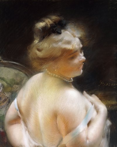 İnci Kolyeli Kadın; Femme ve Collier de Perles, by Paul Albert Besnard