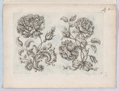 Küçük Çiçek Motifleri Serisi, Plaka 5, yakl. 1670-85., yakl. 1670-85. by Paul Androuet Du Cerceau