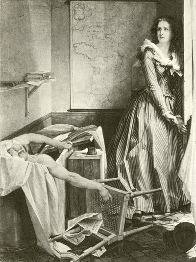 Charlotte Corday ve Marat (gravür) by Paul Baudry