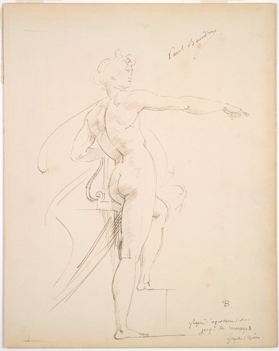 Apollo çalışması Marsyas recto için, Face in Profile verso, 1860