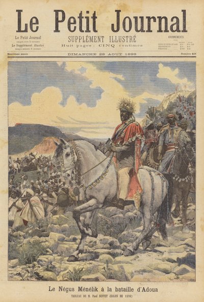 Adwa savaşında Negus Menelik by Paul Buffet