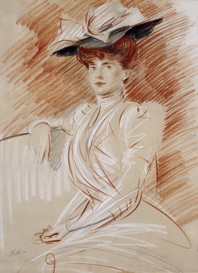 Madam Helleu ve Chapeau, by Paul Cesar Helleu
