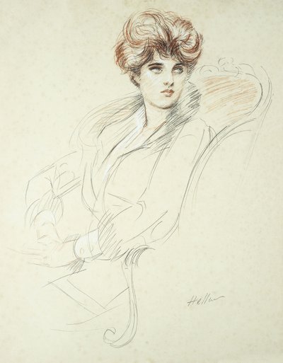 Oturan bir Hanımefendinin Portresi, by Paul Cesar Helleu