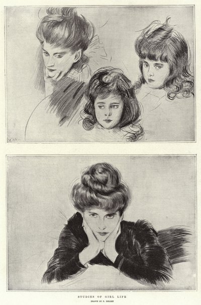 Kız Hayatı Çalışmaları by Paul Cesar Helleu