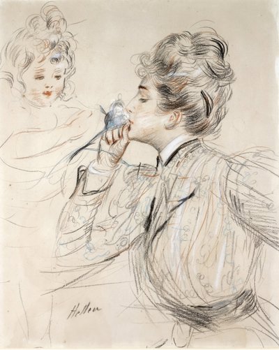 The Parfüm (Karton üzerine karakalem, pastel ve sanguine by Paul Cesar Helleu