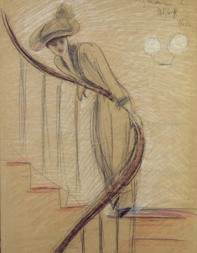 Merdiven (kağıt üzerinde mum boya) by Paul Cesar Helleu