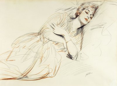 uzanmış kadın; yalancı Kadın, by Paul Cesar Helleu