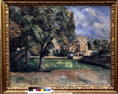 Bir parkta ağaçlar. Jas de Bouffan. Paul Cezanne