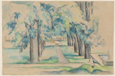 Jas de Bouffan#39;daki Kestane Ağaçları Bulvarı, 1878-90 civarı (suluboya) by Paul Cézanne