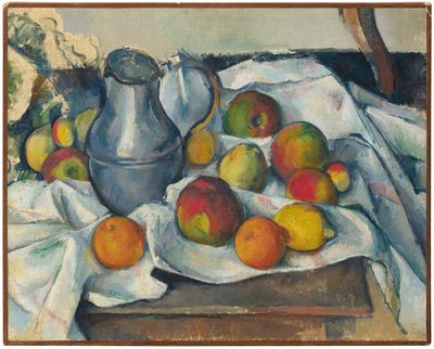Su ısıtıcısı ve meyve by Paul Cézanne