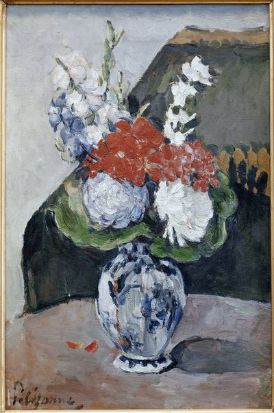 Delft vazoda buket (tuval üzerine yağlı boya by Paul Cézanne