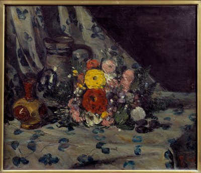 Sarı dalhia ile buket Tablo Paul Cezanne (1839-1906) 1873 Güneş. 0,54x0,64 m Paris, Orsay Müzesi by Paul Cézanne