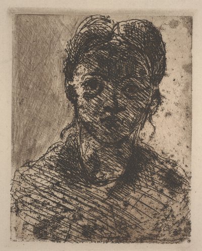genç bir kızın başı by Paul Cézanne