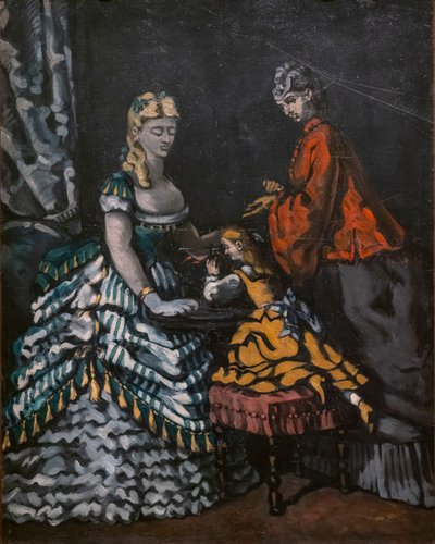 İki Kadın ve Bir Çocukla İç Mekan by Paul Cézanne