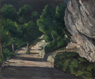 Manzara, Rocky Dağları#39;nda Ağaçlı Yol, 1870-71 dolayları (tuval üzerine yağlıboya) by Paul Cézanne