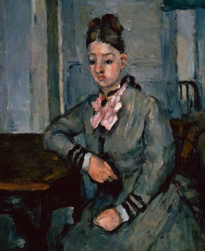 Madame Cezanne Masaya Yaslanmış, 1873 dolayları (tuval üzerine yağlı boya) by Paul Cézanne