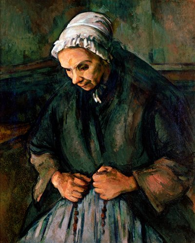 Tesbihte Yaşlı Kadın, Paul Cezanne (1839-1906) 1896 Güneş. 65x85 cm Londra, Ulusal Galeri by Paul Cézanne