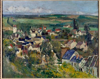 Auvers-sur-Oise'ın panoramik manzarası by Paul Cézanne