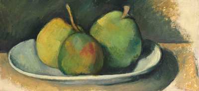 Beyaz tabakta armut (tuval üzerine yağlı boya) by Paul Cézanne