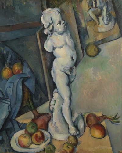 Plaster Cupid ile natürmort, c.1894 (kağıt üzerine yağlı boya) by Paul Cézanne