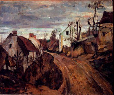 Köy yolu, Auvers. (Tuval üzerine yağlıboya by Paul Cézanne