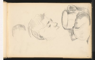 Bir Kafa, Bir Fincan ve Bir Rulo Ekmek by Paul Cézanne