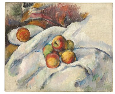 Bir bez üzerinde elma, c.1885 by Paul Cézanne