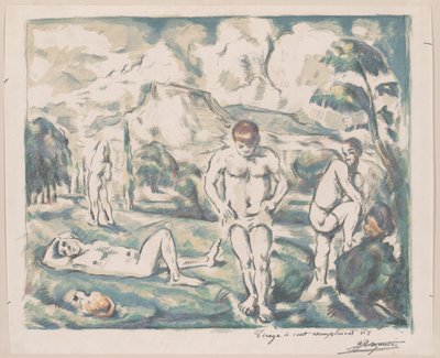 banyo yapanlar by Paul Cézanne